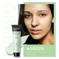 Colour box containing 30g moisturising makeup primer in green, pink, and purple colour-correcting shades