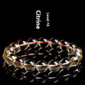 Natural citrine scattered beads ball bracelet showing 6A and 7A grade options with multiple size models