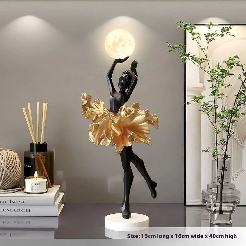 Art Girl resin USB night light ornament in simple modern style with four colour options