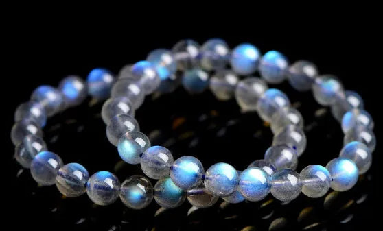 Blue Moonlight natural cream crystal bracelet with polished finish and unisex design