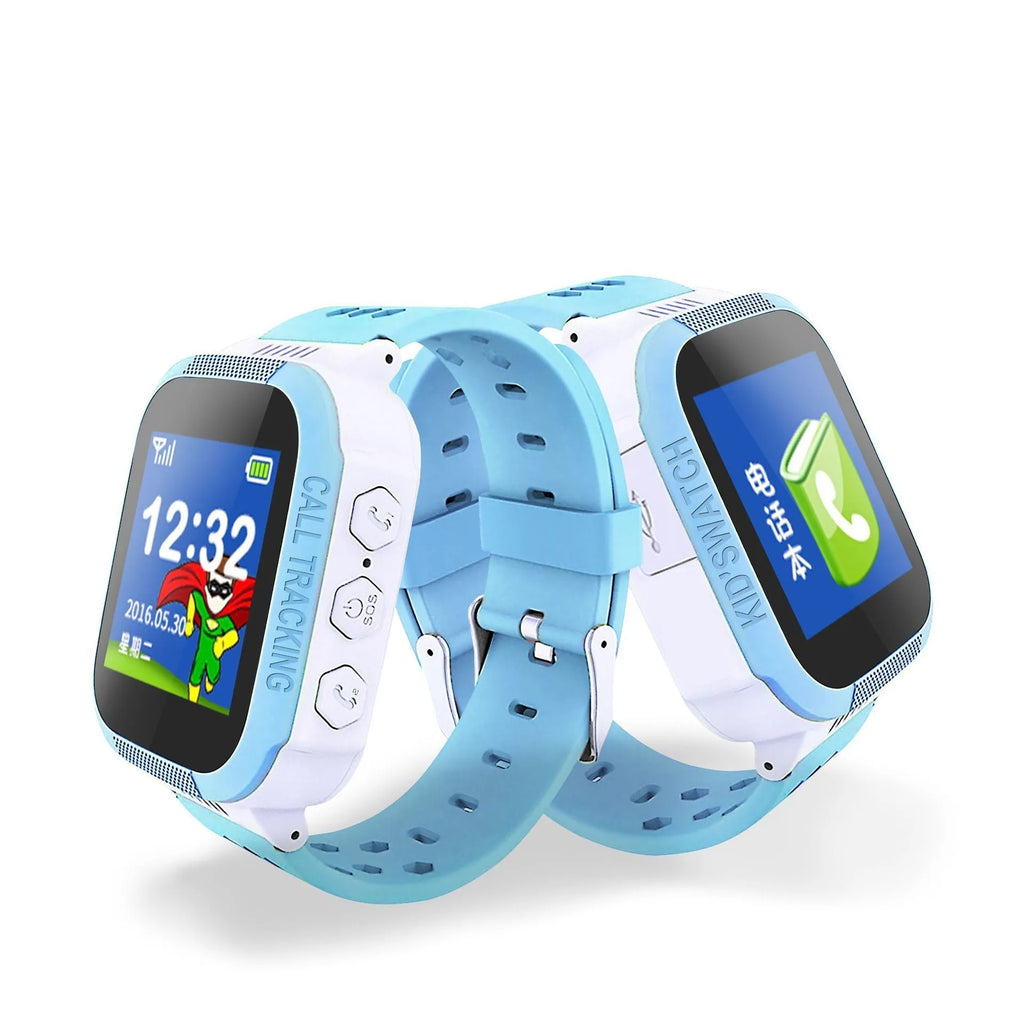 Children's phone watch with 1.44 inch screen in blue or pink colour options