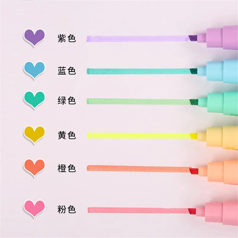 Macaron colour marker painting pen set, 6 colours, plastic shell, bagged packaging