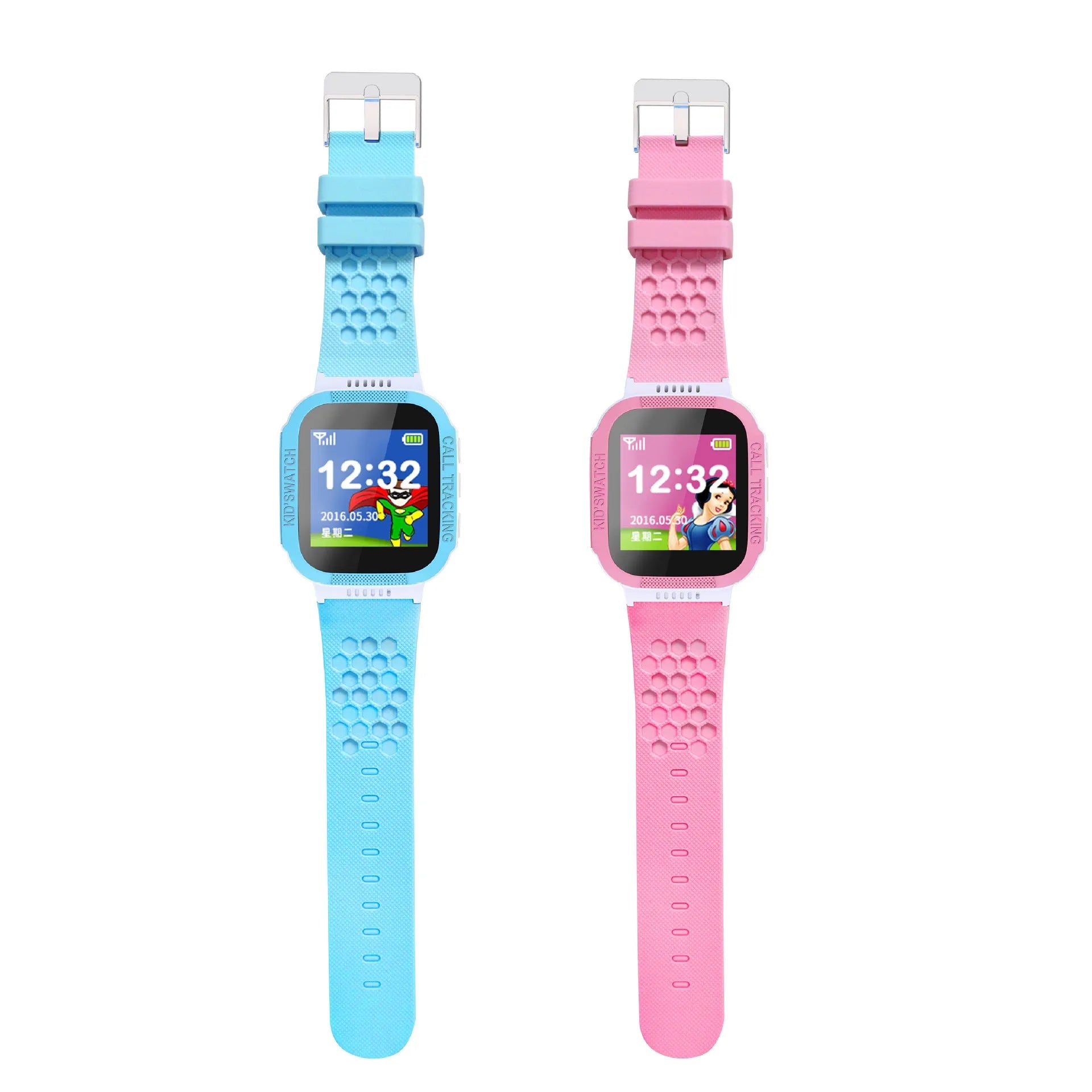 Children's phone watch with 1.44 inch screen in blue or pink colour options