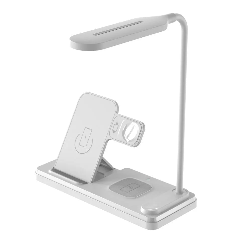 Multifunctional foldable table lamp with 15W fast wireless charger and Type C interface for home office desk