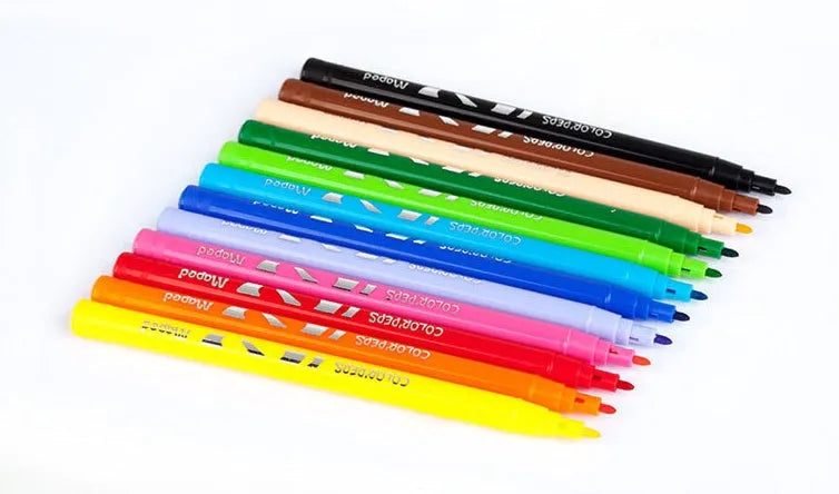 Elf watercolour pen bag with 12 colours, plastic pens, 16cm length, bagged packaging