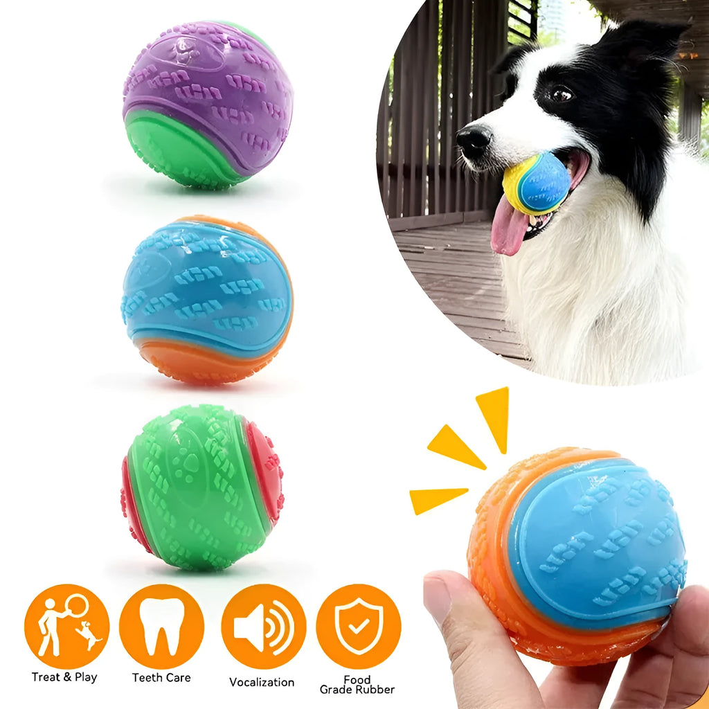 Dog Molar Long Lasting Ball TPR Toy, rubber ball for chewing and teeth cleaning, random colour