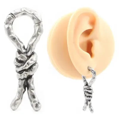Copper creative bends and hitches piercing earrings for auricle, 4mm size, retro unisex style