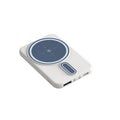 Compact 5000mAh portable power bank with polymer battery, multi-U ports, plastic shell, 93x62x14mm, in four colours