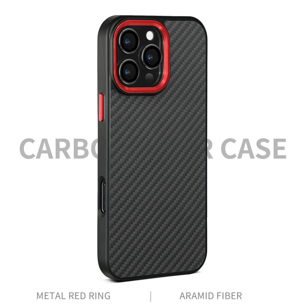 Green metal frame carbon fibre Kevlar phone case for iPhone 12 Pro