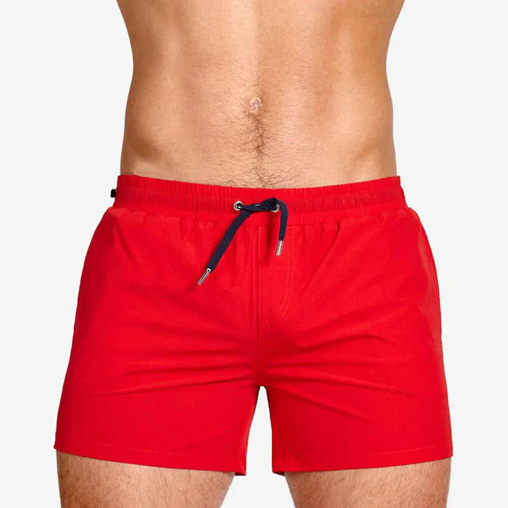 Men's mesh lining sports shorts in polyester fabric shown in multiple colour options