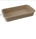 Brown disposable waterproof cat litter box with degradable plastic construction