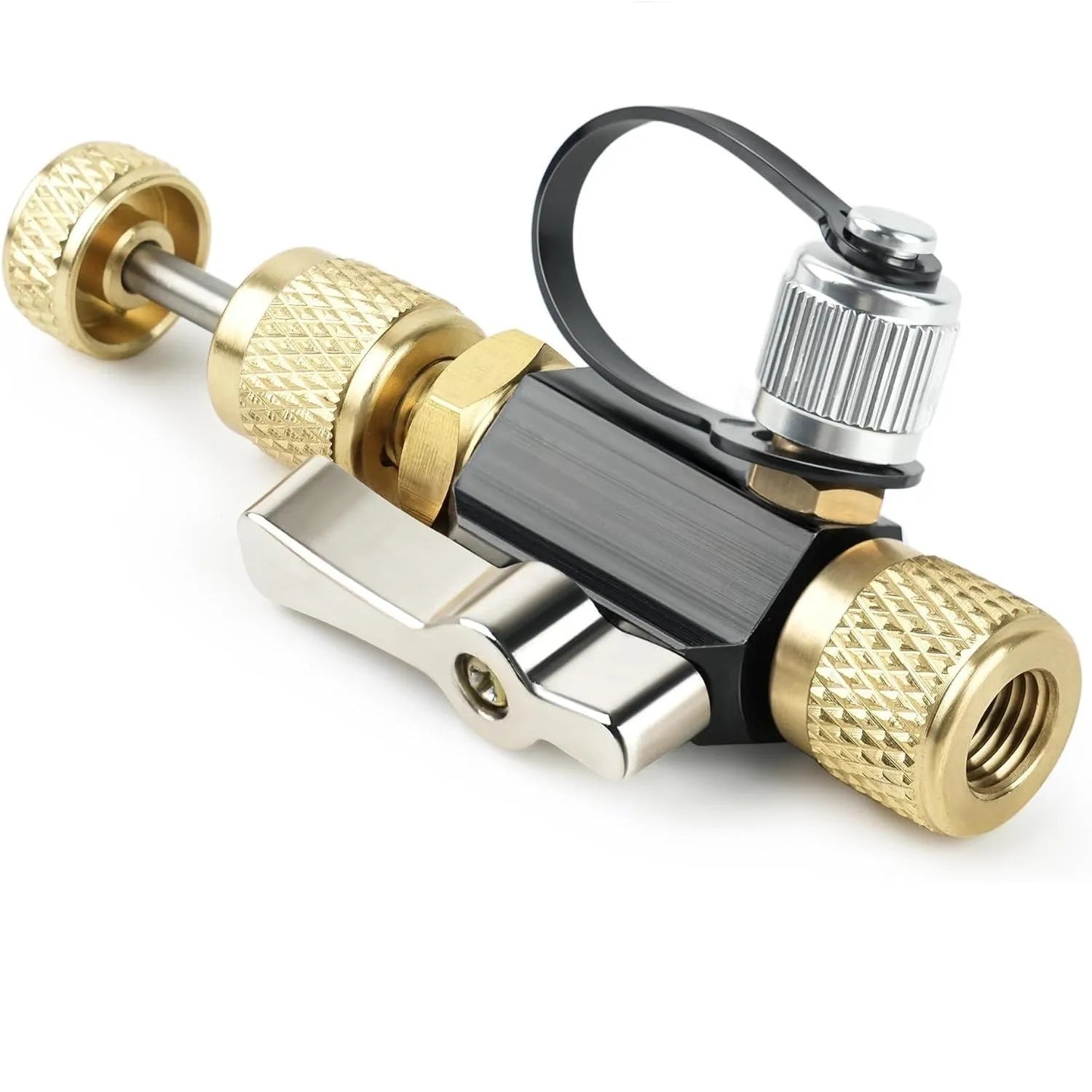 Metal valve core disassembly tool set with valve removers and wrench for tyre maintenance