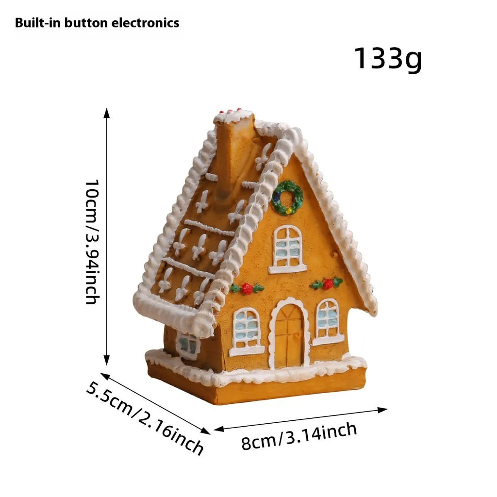 Christmas resin small house micro landscape with LED luminous glow, cartoon and modern simple style, colour T2-63A