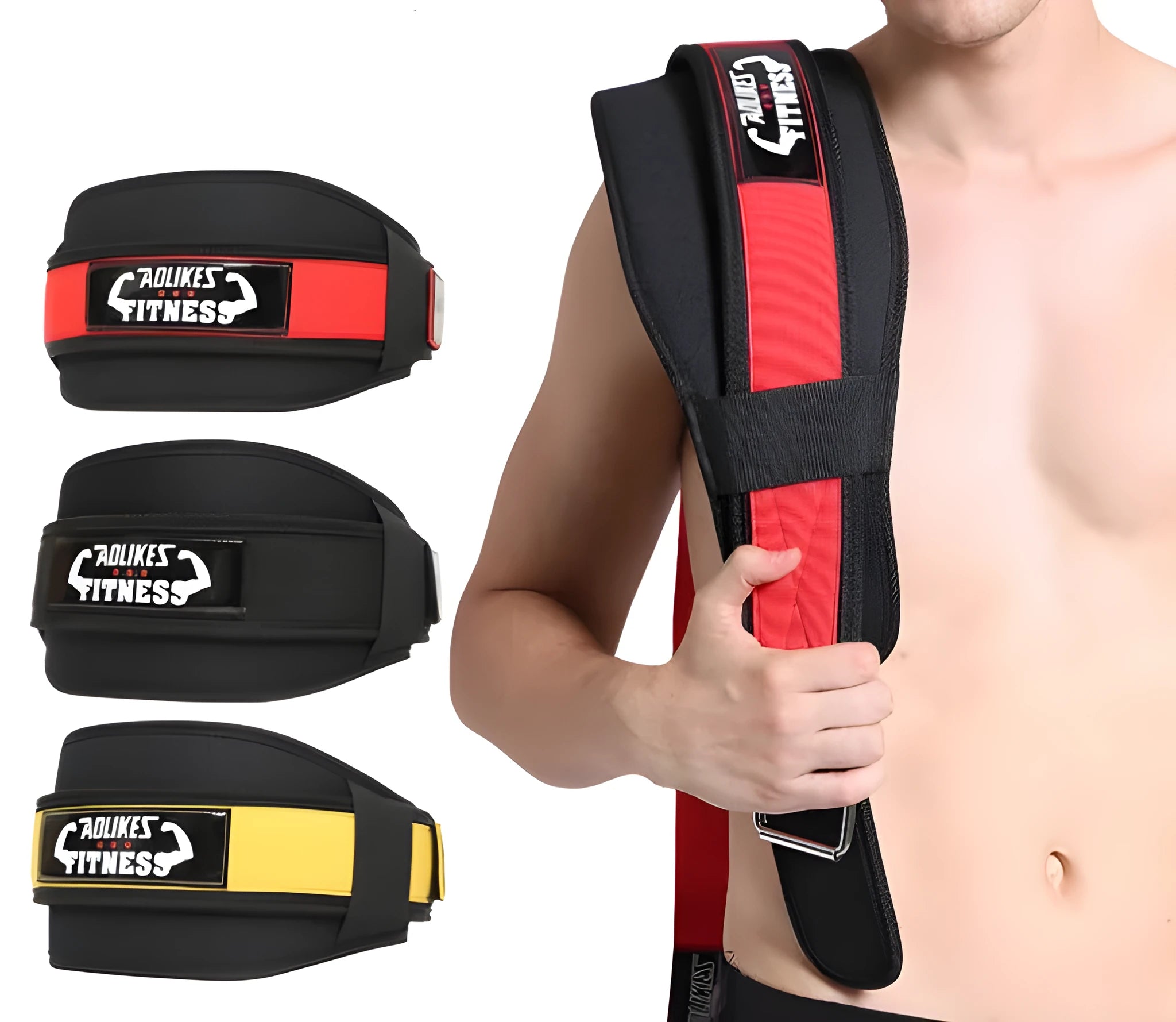 Nylon fitness weightlifting waistband support belt in black colour