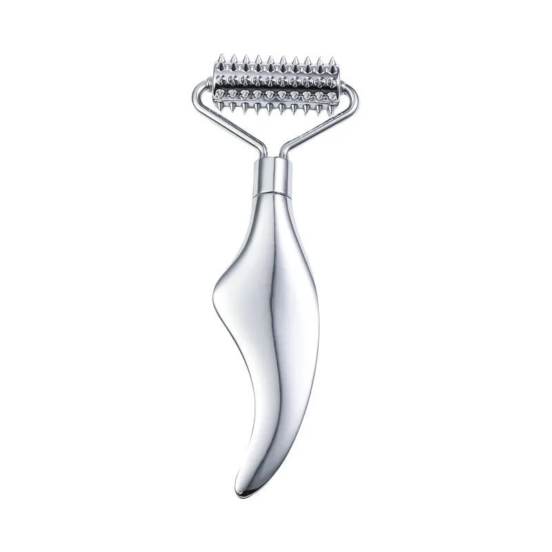 Stainless steel facial massage board set with heart-shaped design and scraping plate