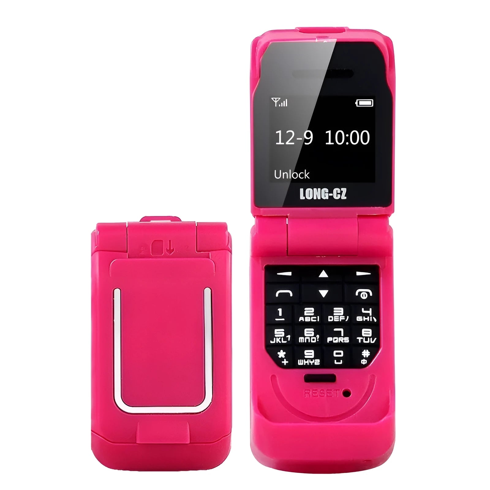 Mini flip phone in gold colour with screen less than 4.0 inches showing flip cover design