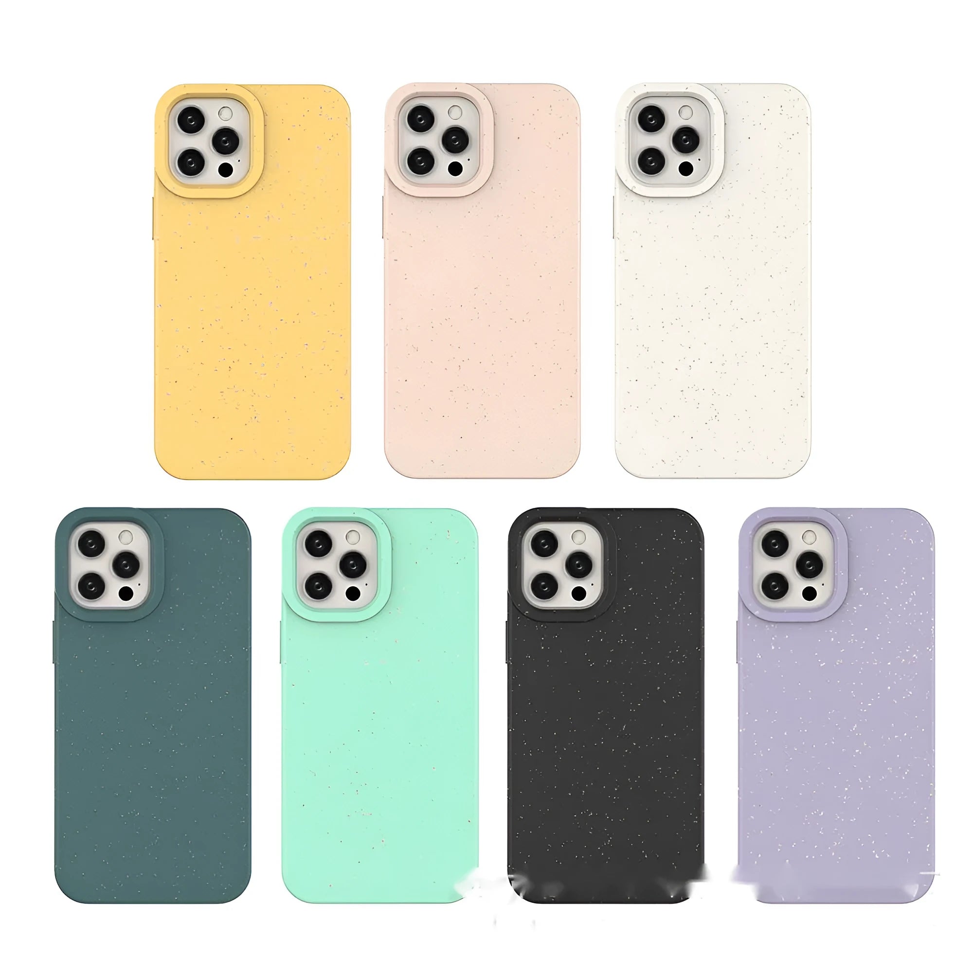 Fully degradable wheat straw PLA phone case for iPhone in black, showing slim back cover design