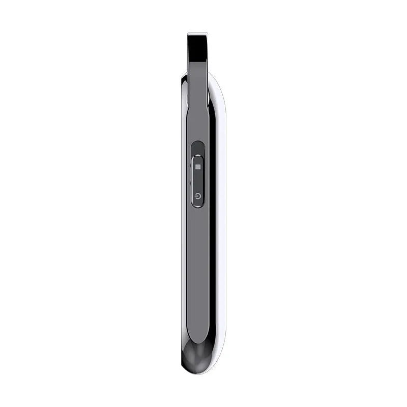 Black one-key recording smart voice recorder with built-in memory, measuring 83.5x23x11 mm, on a plain background.
