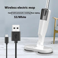 Lazy wireless floor sweeping and mopping machine in S5 green colour with USB charging cable