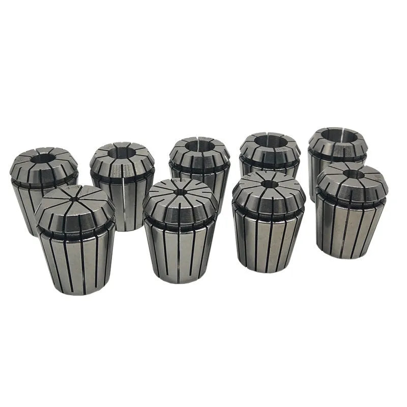 ER32 collet set with coated 40 chrome steel collets, Morse taper arbor, and wrench for milling machines