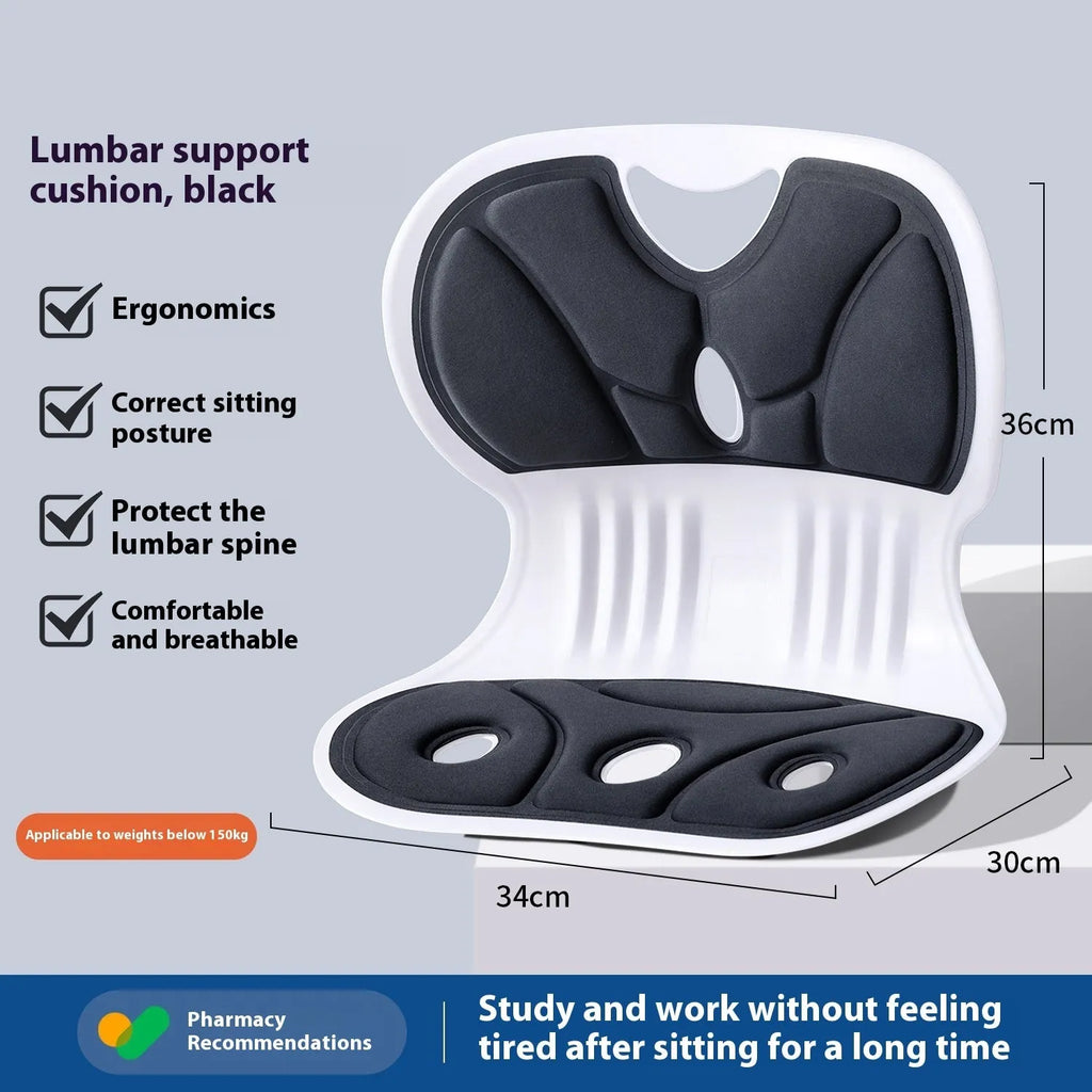 Japanese style lumbar support cushion with sponge filler in grey and black colour options