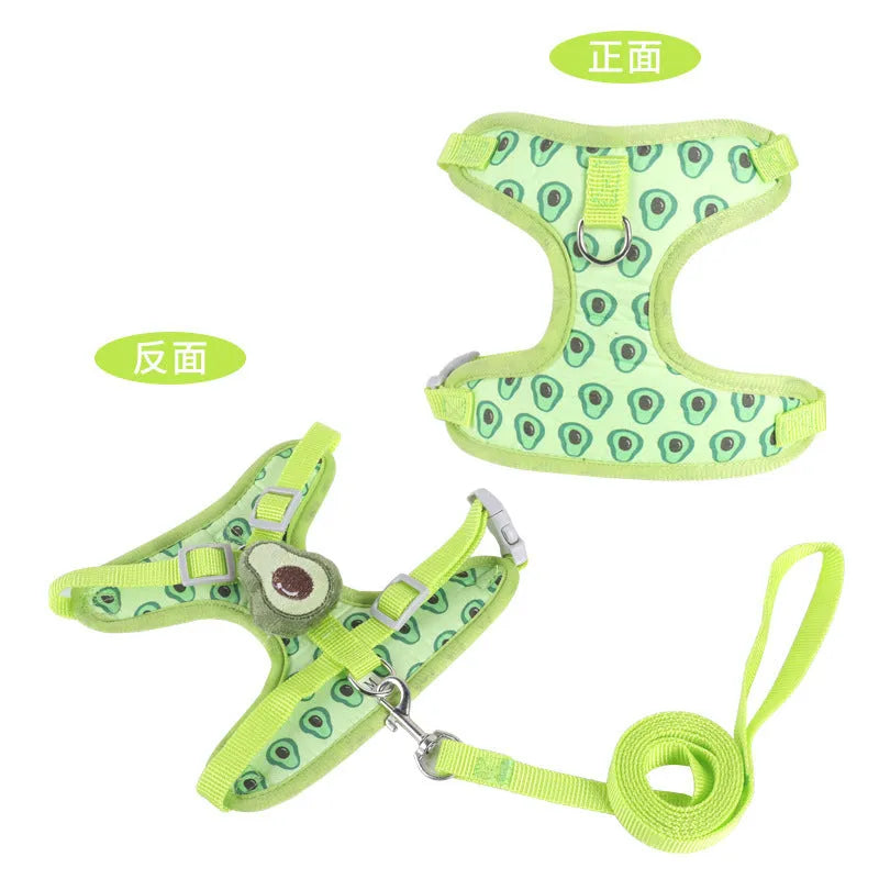 Reflective chest strap dog lead for small dogs in avocado green colour.