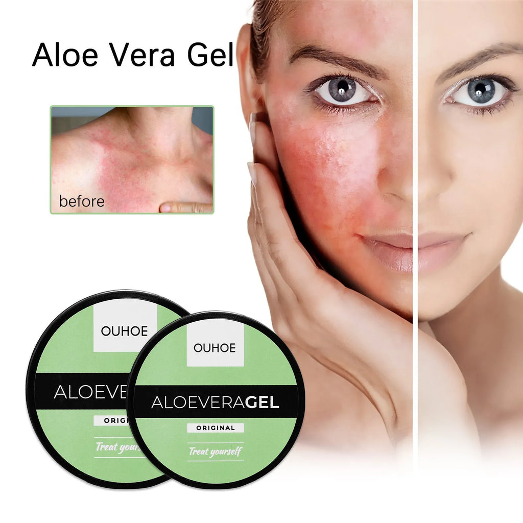 Tanning cream and aloe vera gel set for sunbed or beach tanning with after sun relief