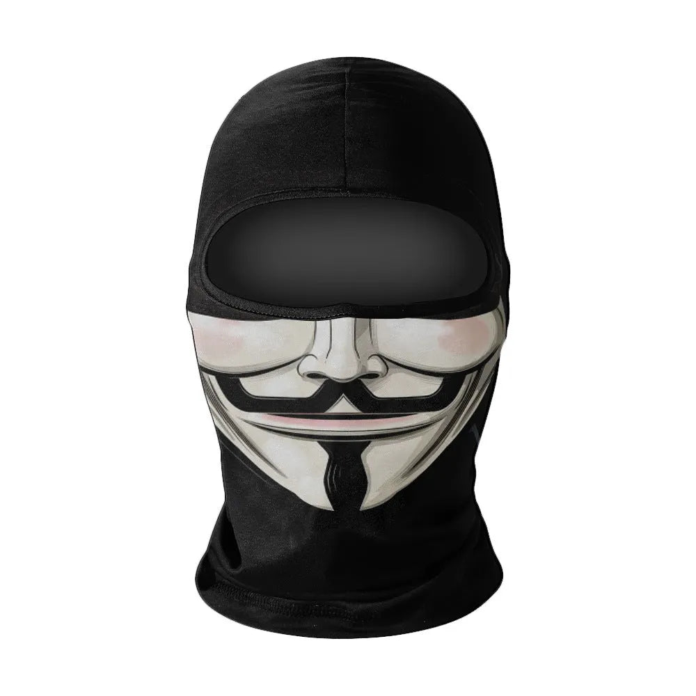 Summer breathable full face sun protection headgear in ice silk fabric, polyester, average size, available in multiple colours