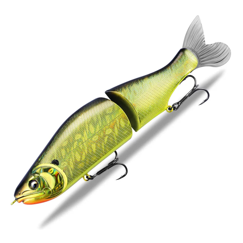 185mm soft plastic bass fishing lure in a selection of colours, designed for tossing and swimming retrieves.