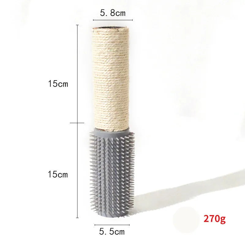 Brown sisal cat scratching post measuring 30cm tall with square base