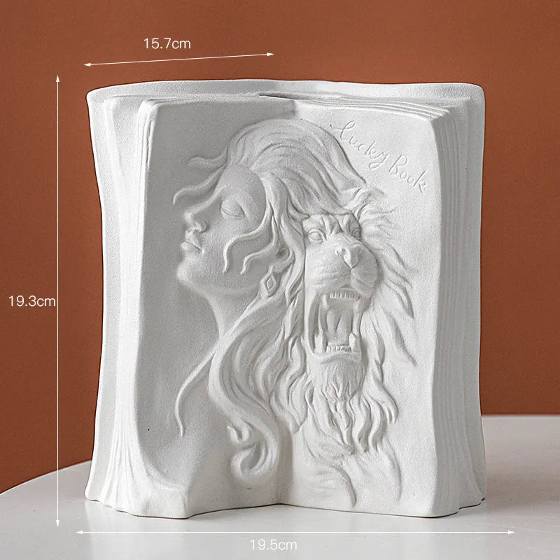 Ceramic book stand with glazed finish in a modern simplicity style