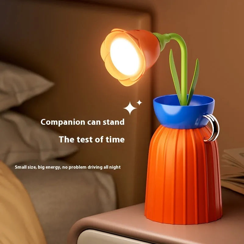 Pink rose USB flower lamp night light 30cm for bedroom eye protection