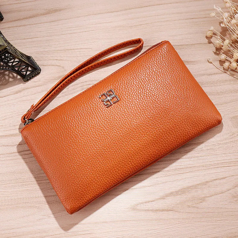 55cm long PU leather zipper handbag wallet in multiple colour options