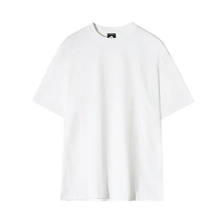 Men's slim fit black cotton t-shirt with round neck and half sleeves on a hanger