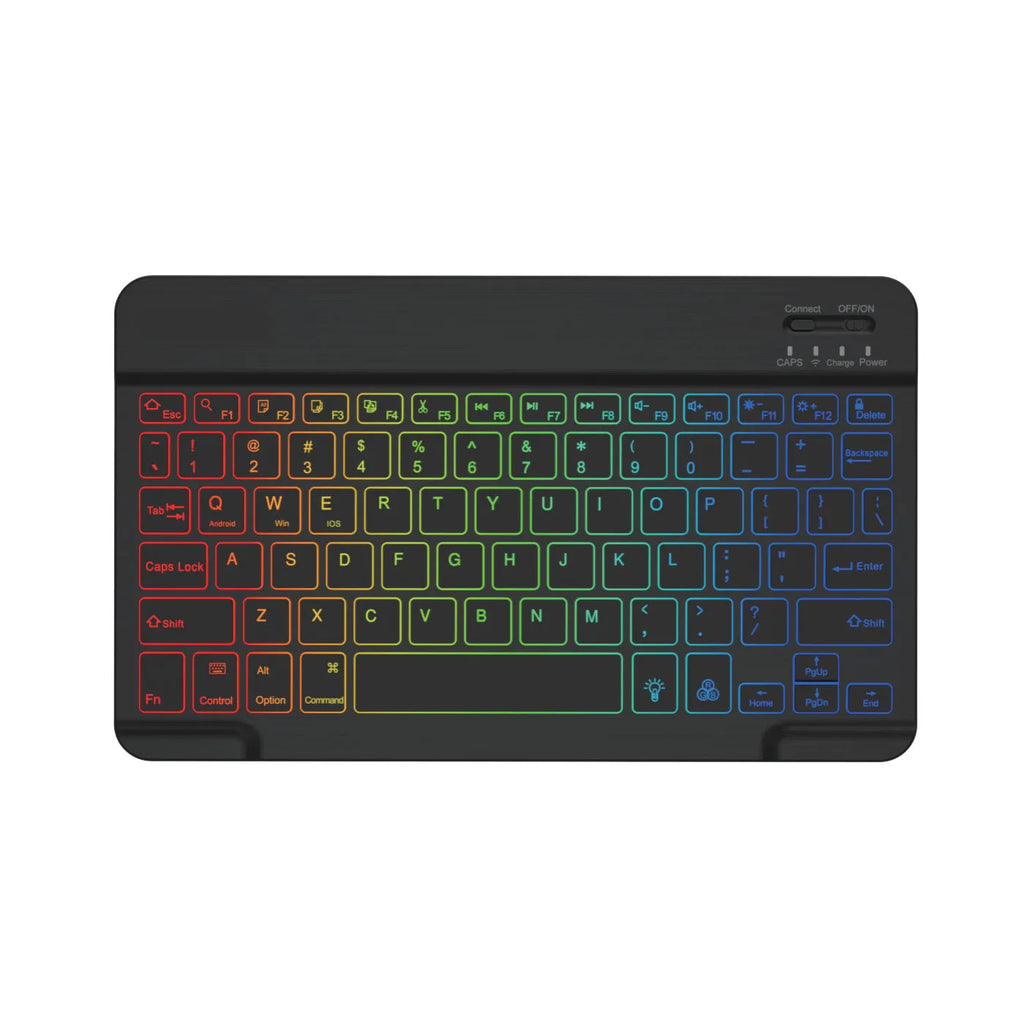 10-inch Bluetooth wireless keyboard with colourful backlight for tablets and mobile phones