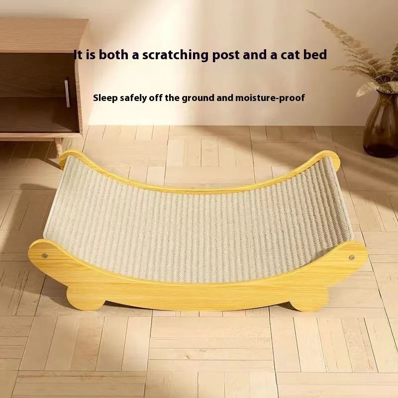 A pastoral-style sisal cat scratch board, showing the textured sisal blanket surface, available in large and small sizes.