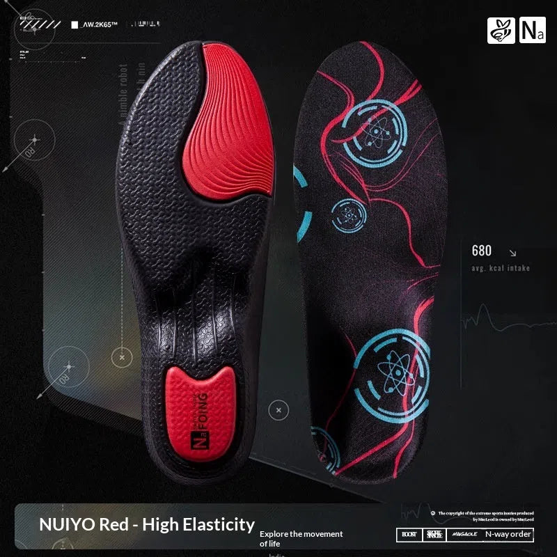 Sports insoles for flat feet for men unisex black colour EVA material with arch support