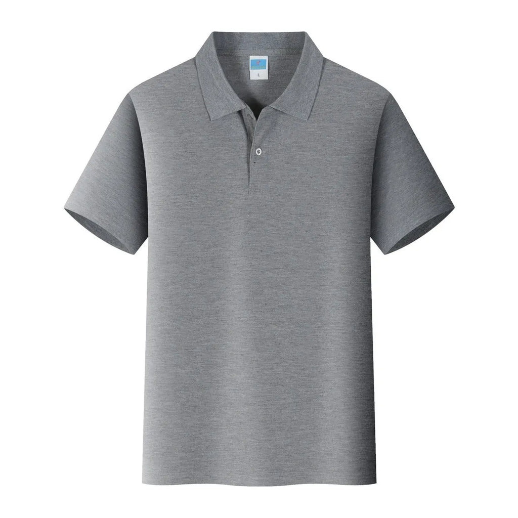 Straight-fit cotton short sleeve pullover shirt for workwear advertising on a mannequin.