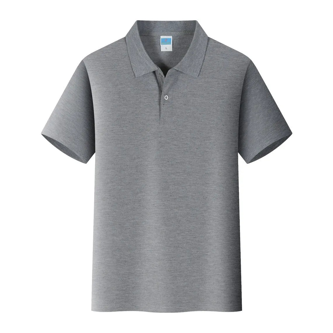Straight-fit cotton short sleeve pullover shirt for workwear advertising on a mannequin.
