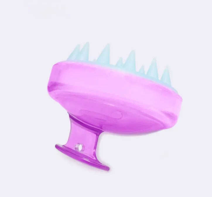 Silicone shampoo brush scalp massage comb 8x8x7cm in black