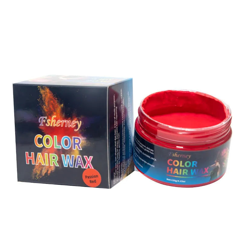 120g hair styling clay tin in multiple colour options including blue, green, red and yellow