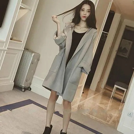 Plus size women's loose fit cotton coat with lace detail in black, grey or pink colour options