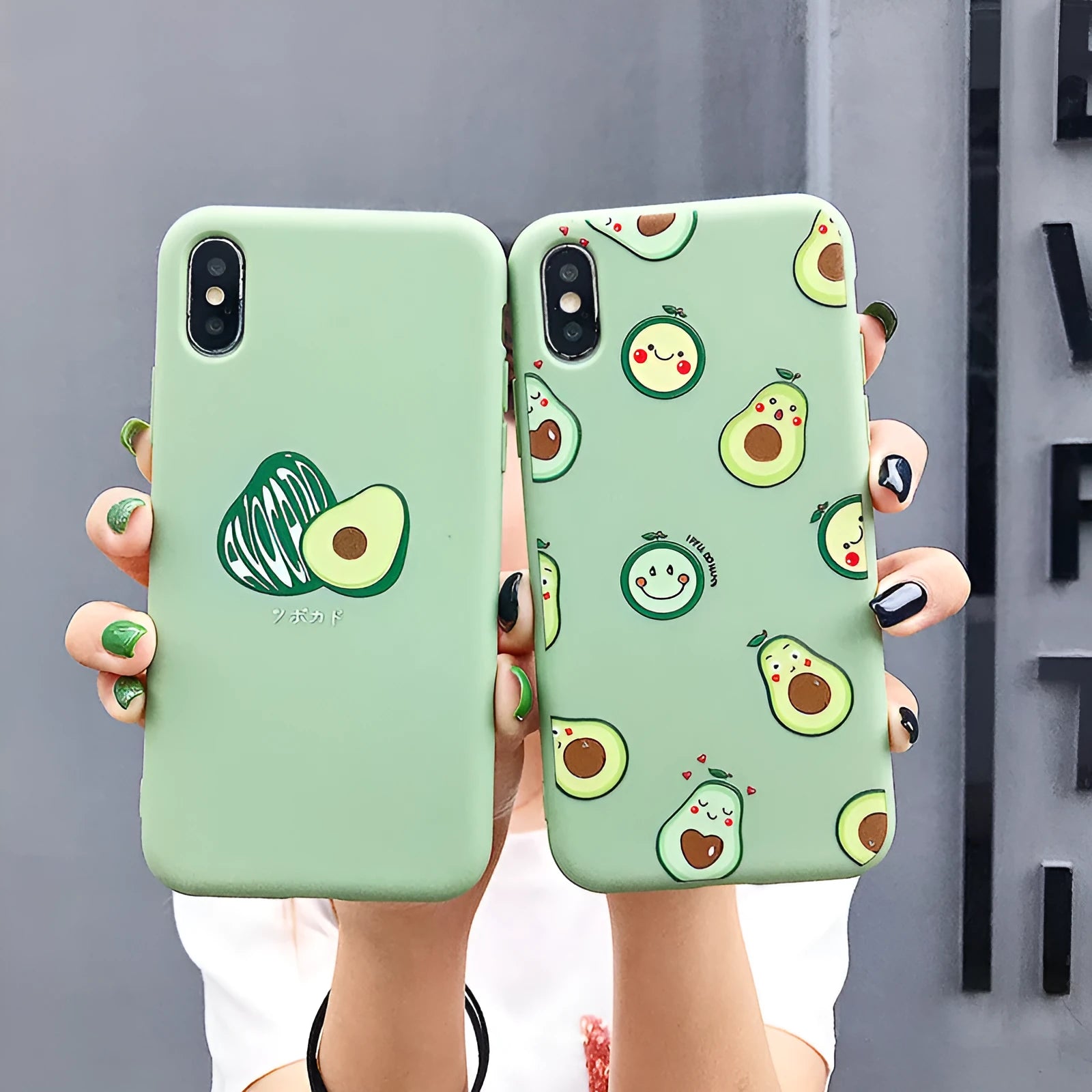 Avocado cartoon design TPU back cover phone case for Apple iPhone models