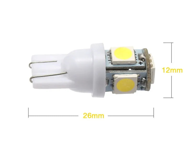 T10 wedge base 5050 SMD LED bulb for car reading or license plate light, 26x12mm, pack of 10