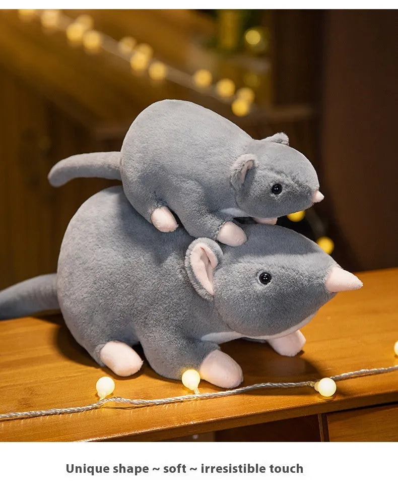 Cartoon mouse doll plush toy in three sizes: small 32cm, medium 50cm, and large 100cm versions