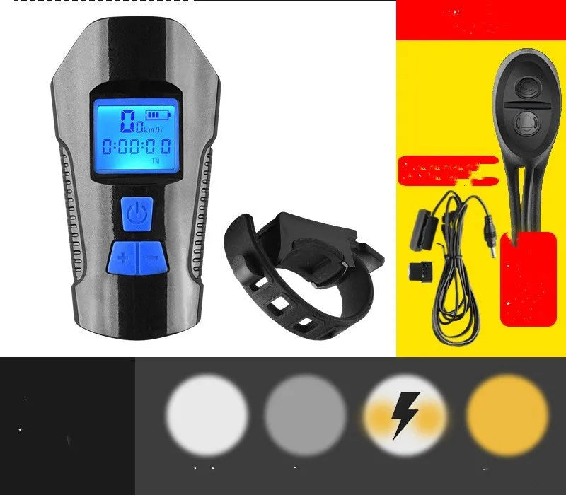 Strong LED bicycle front light with 350 lumens and T6 wick in black