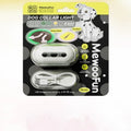 Pet luminous collar LED light in fresh pink hanging from dog collar with pattern display