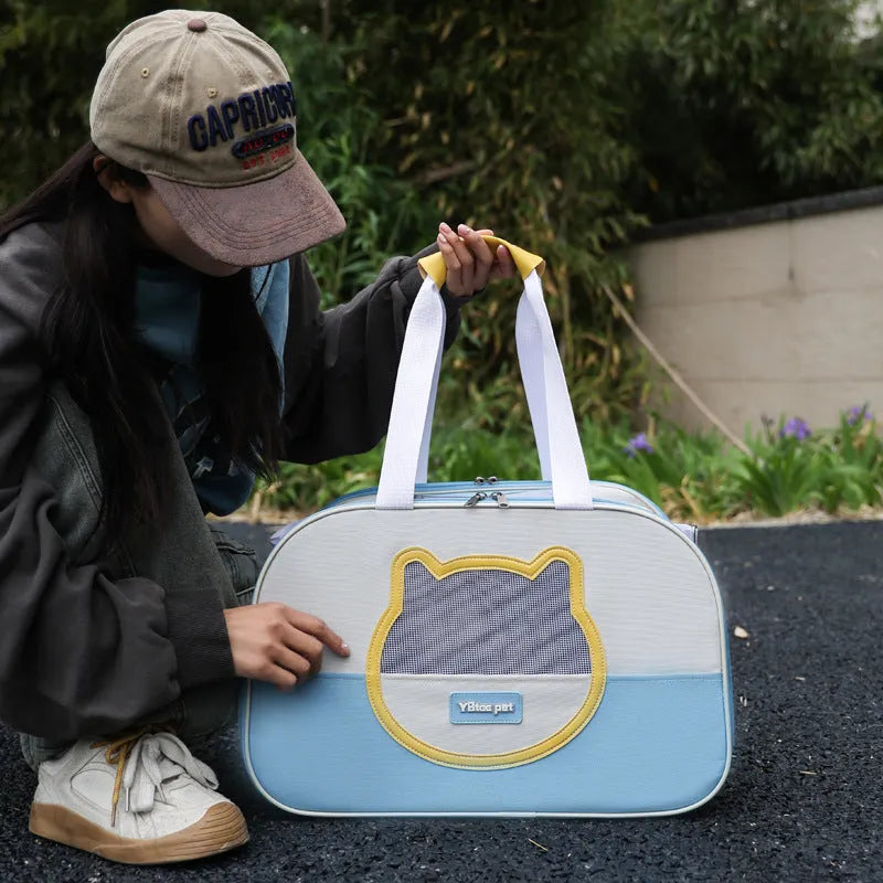 Outdoor portable foldable cat school bag in Oxford cloth with multiple colour options