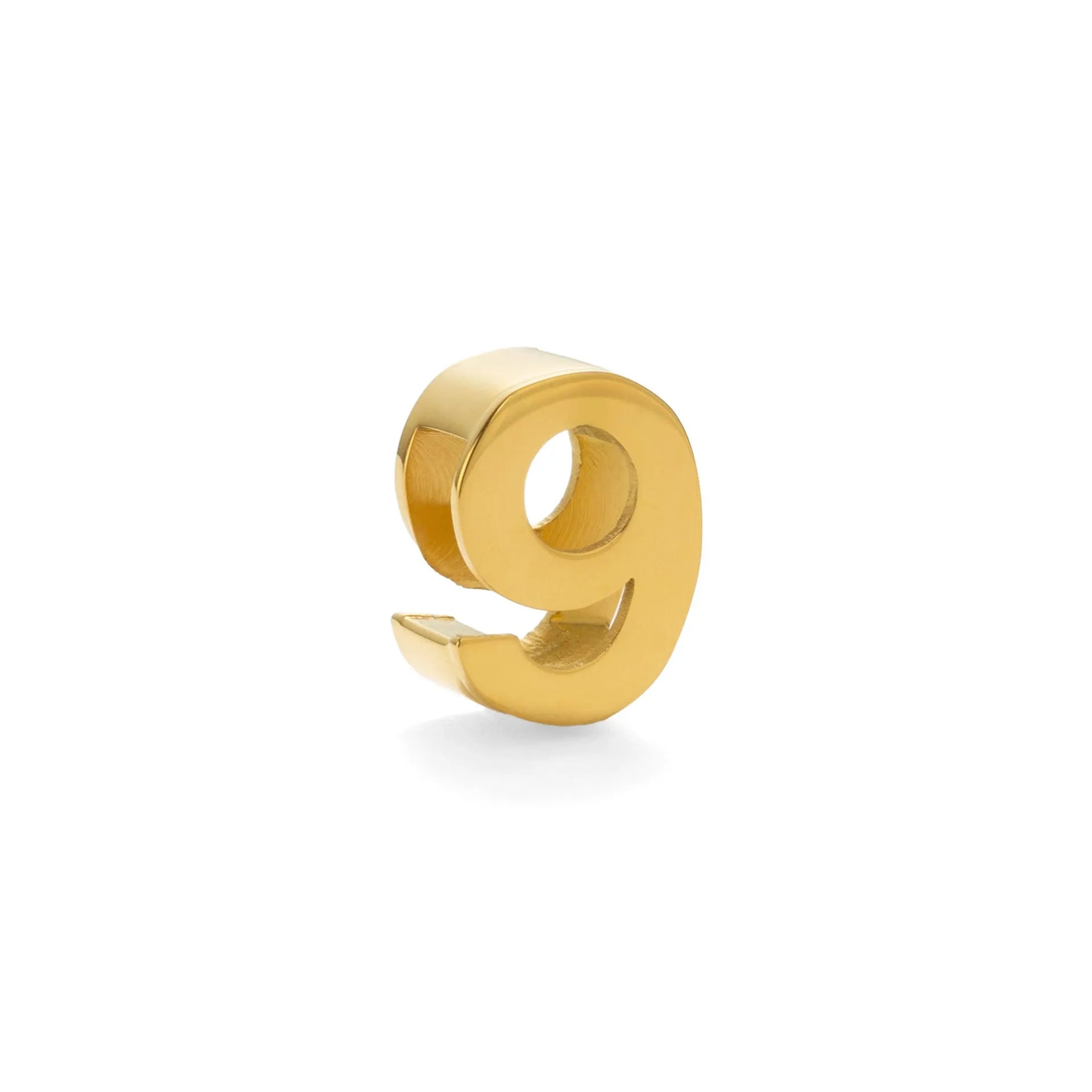 Gold and silver titanium steel initial number necklace with alphabet and number pendants on a 40.5cm chain.