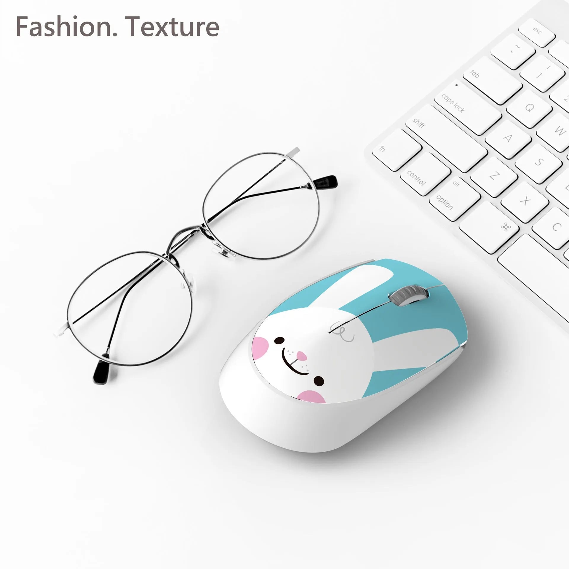 Compact wireless computer mouse with cartoon animal design in multiple colour options for laptop use